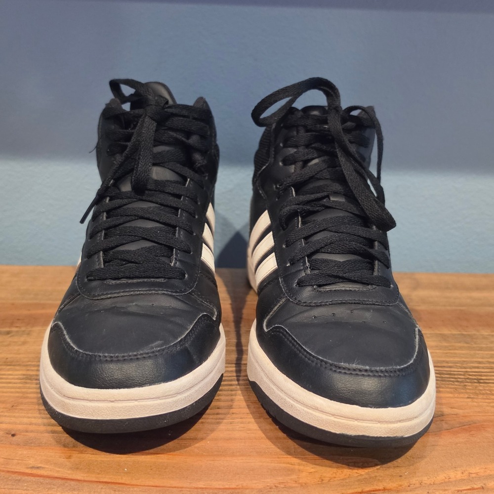 Adidas Mens Hoops 2.0 Mid Basketball Shoes Black White B44621 Size 8.5 - Picture 3 of 10